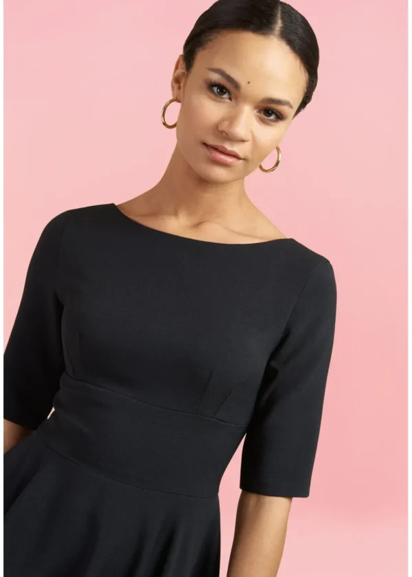 Pretty Dress Company Hepburn 50's Swing Dress Black
