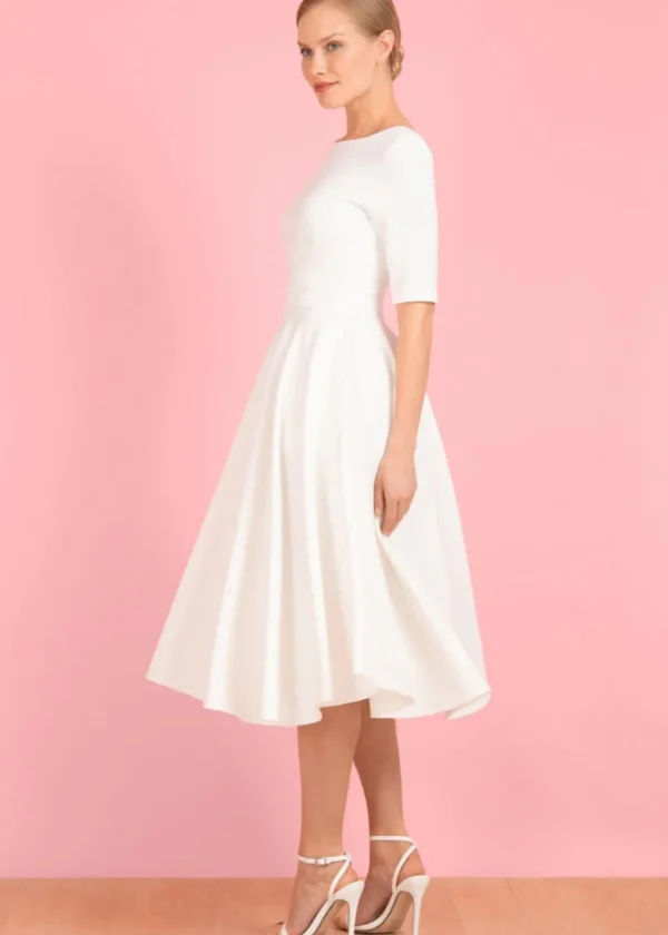 Pretty Dress Company Hepburn 50's Swing Dress Ivory