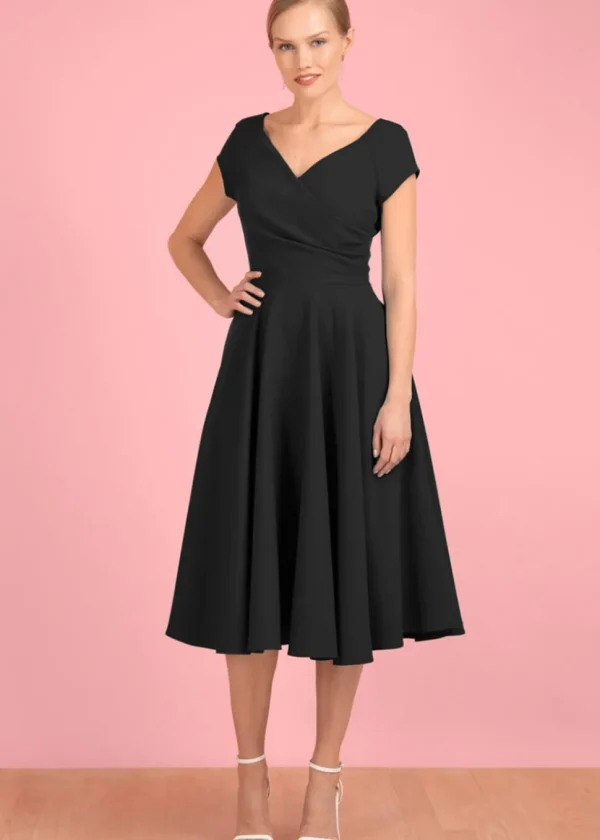 Pretty Dress Company Hourglass 50's Swing Dress Black