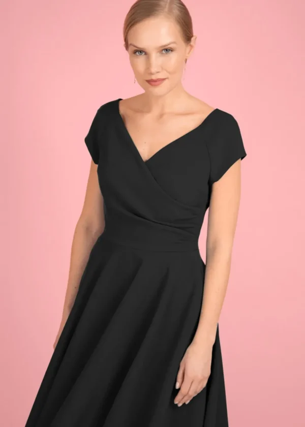 Pretty Dress Company Hourglass 50's Swing Dress Black