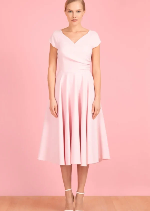 Pretty Dress Company Hourglass 50's Swing Dress Pale Pink
