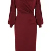 Pretty Dress Company Jenson 50's Pencil Dress Bordeaux