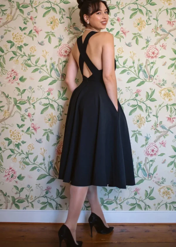 Pretty Dress Company Kirstin Pinafore 50's Swing Dress Black