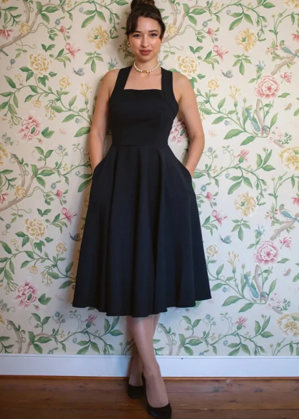 Pretty Dress Company Kirstin Pinafore 50's Swing Dress Black