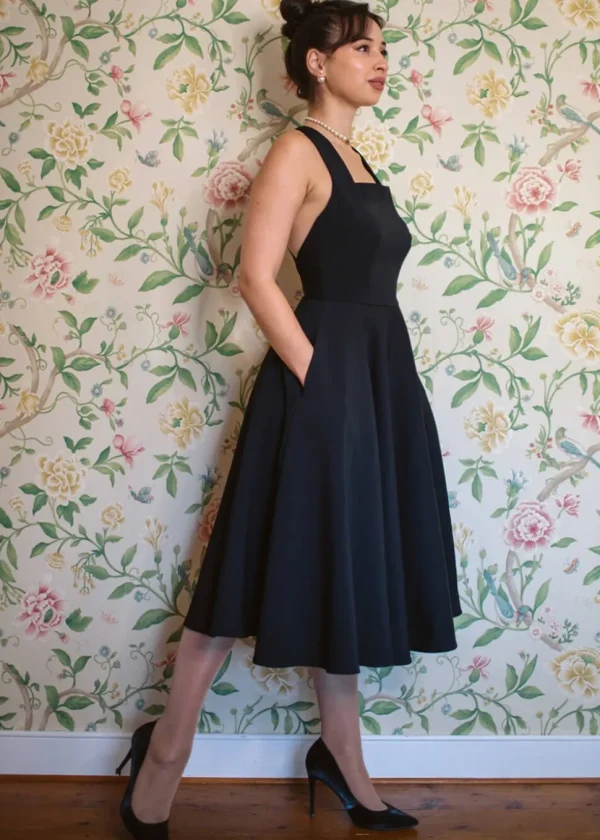 Pretty Dress Company Kirstin Pinafore 50's Swing Dress Black