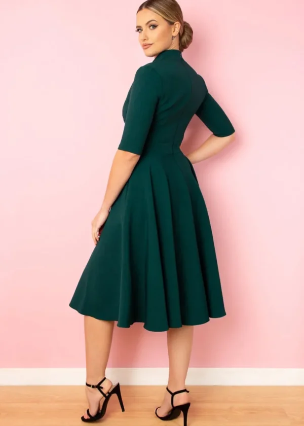 Pretty Dress Company Leyla 50's Swing Dress Forest Green