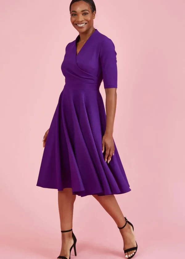 Pretty Dress Company Leyla 50's Swing Dress Purple