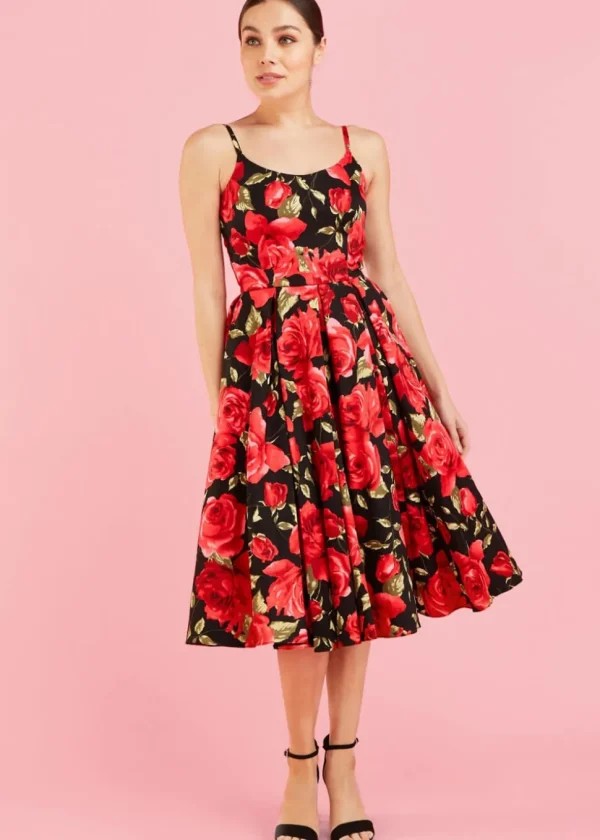 Pretty Dress Company Priscilla Sorrento 50's Swing Dress Black Red