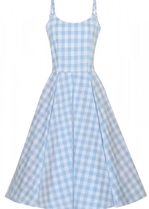 Pretty Dress Company Priscilla Gingham 50's Swing Dress Pale Blue