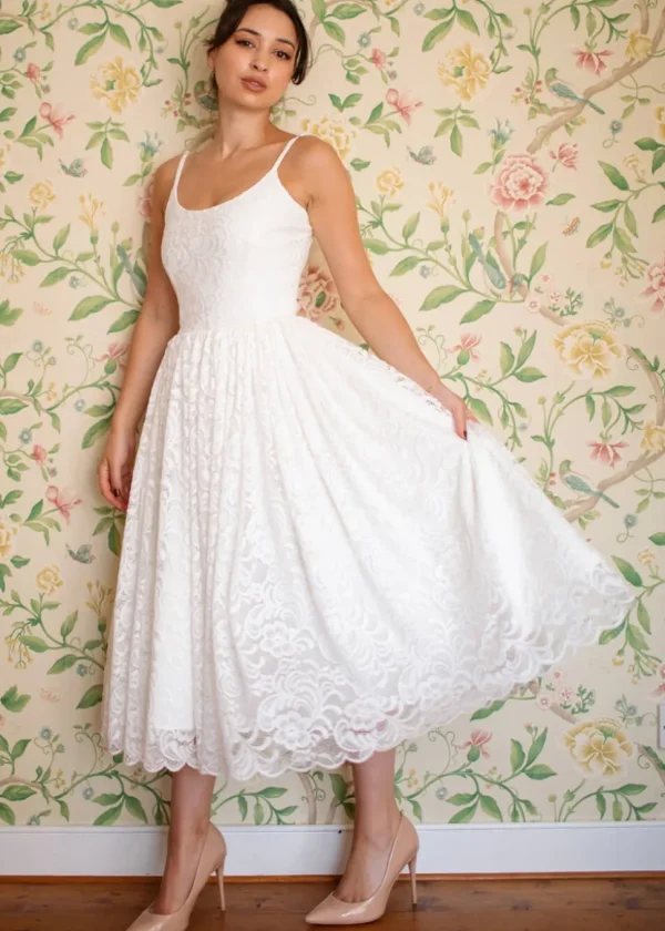 Pretty Dress Company Priscilla Lace 50's Swing Dress Ivory
