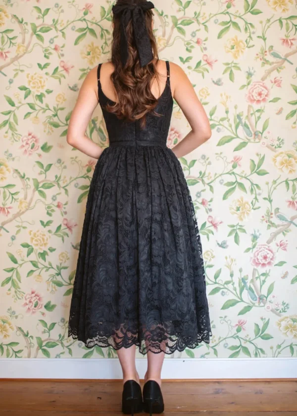 Pretty Dress Company Priscilla Lace 50's Swing Dress Black