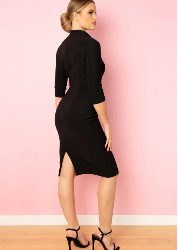 Pretty Dress Company Riley 50's Pencil Dress Black