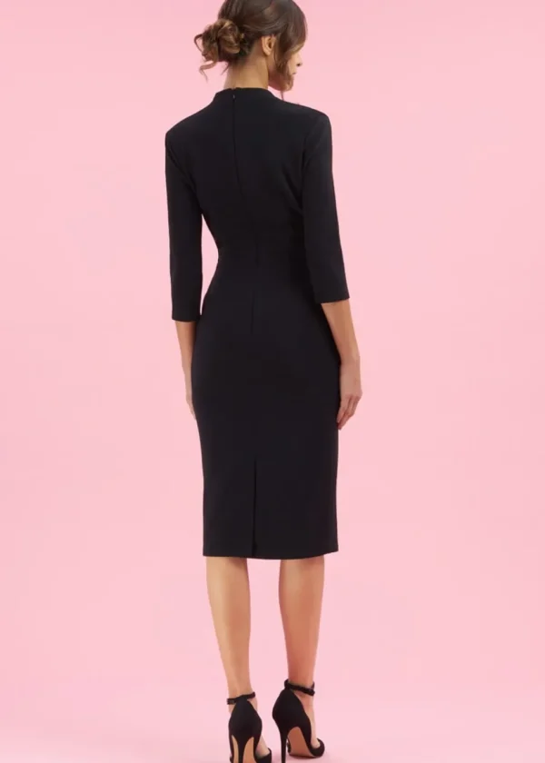 Pretty Dress Company Tegan 50's Pencil Dress Black