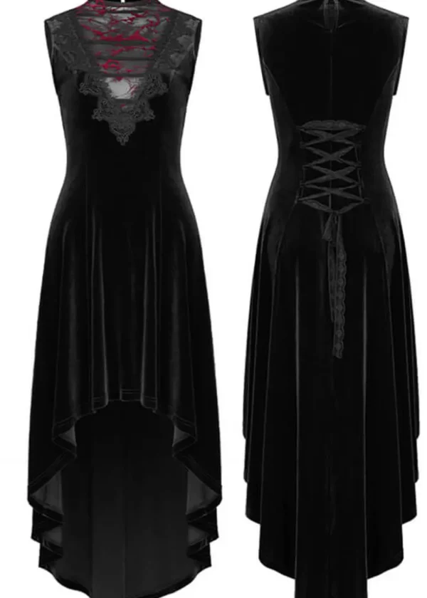 Punk Rave Aurora Velvet Dress Black