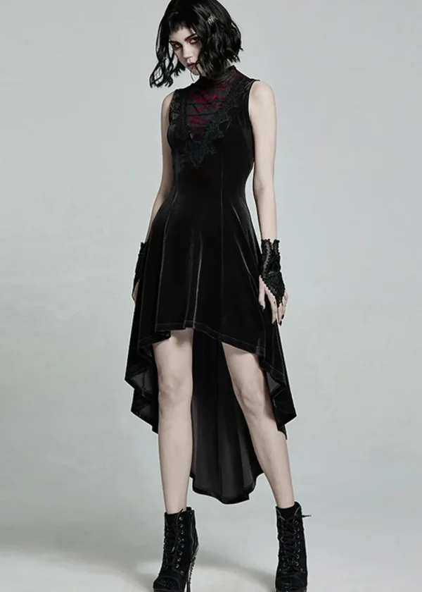 Punk Rave Aurora Velvet Dress Black
