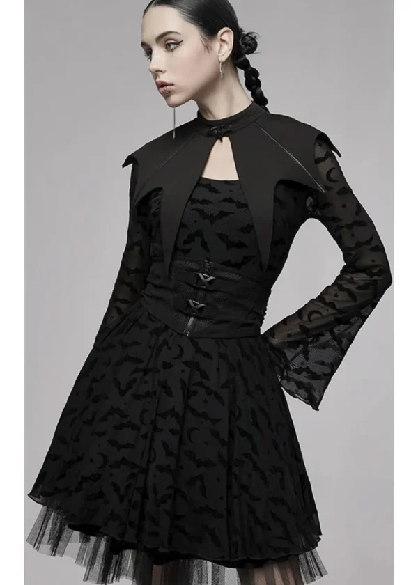 Punk Rave Bat Capelet Black