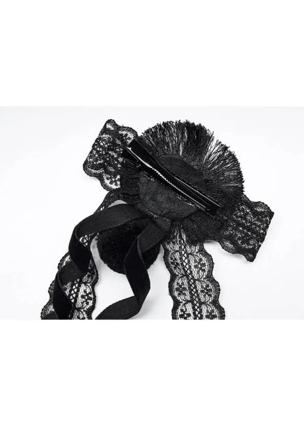 Punk Rave Kitty Cat Brooch Hair Clip Black