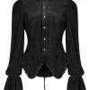Punk Rave The Manor Velvet Blouse Black