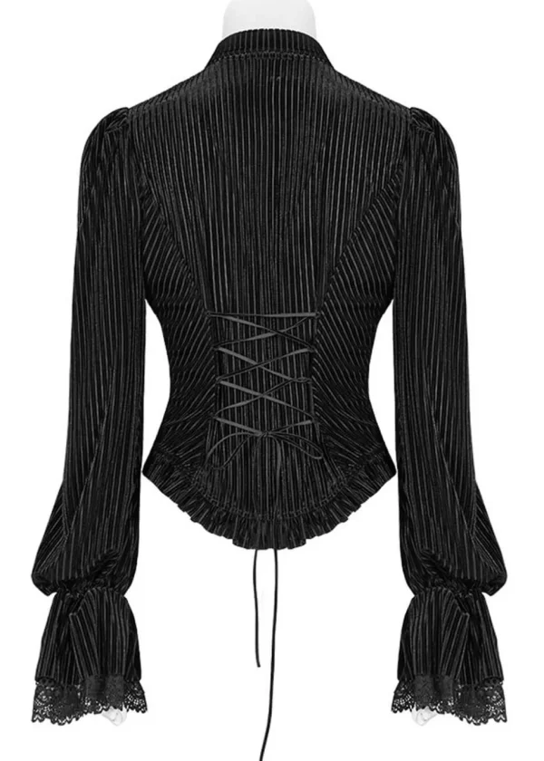 Punk Rave The Manor Velvet Blouse Black