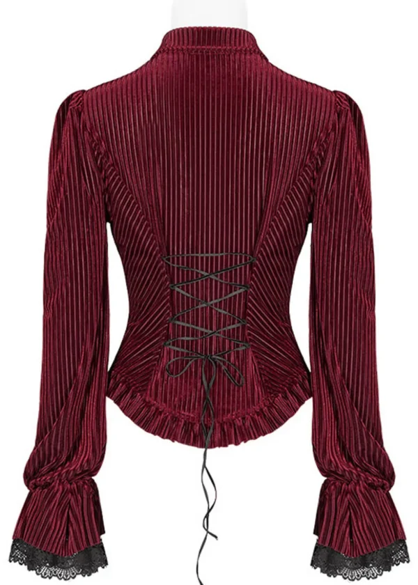 Punk Rave The Manor Velvet Blouse Red