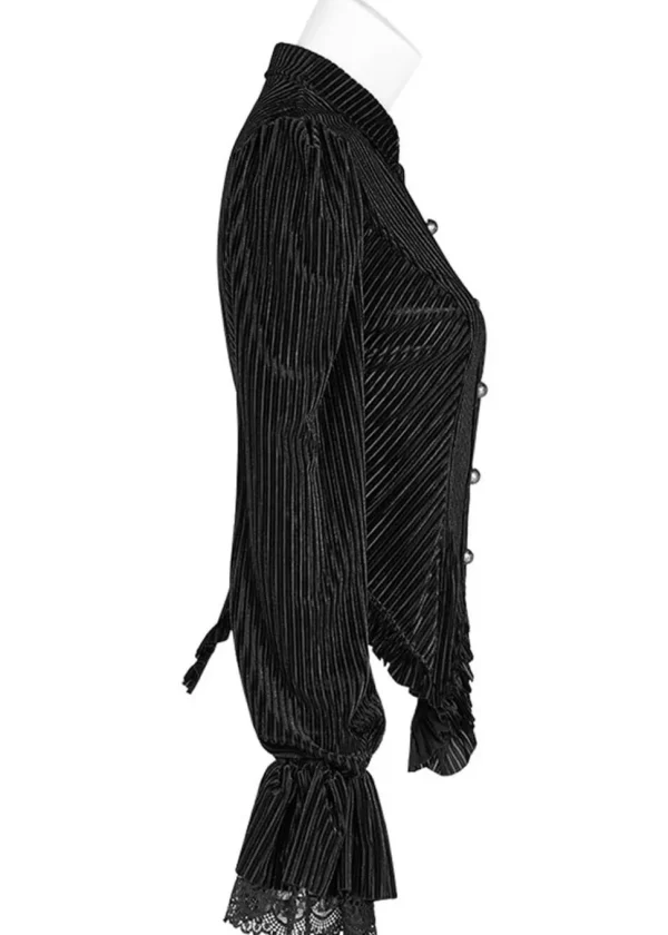 Punk Rave The Manor Velvet Blouse Black
