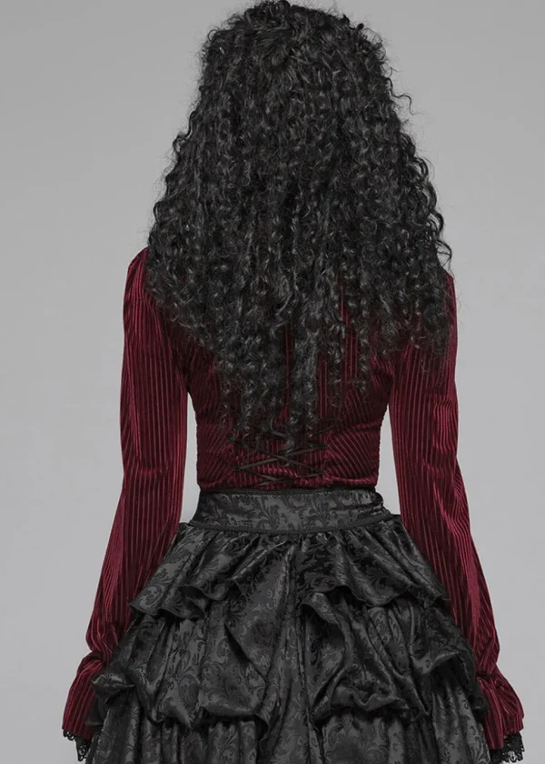 Punk Rave The Manor Velvet Blouse Red