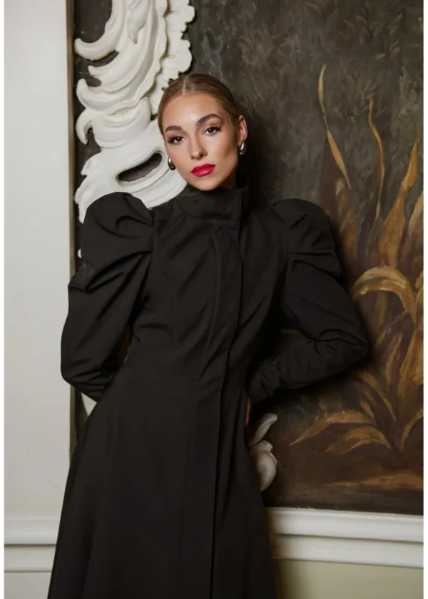 RainSisters Empress Water-Repellent 50's Raincoat Black