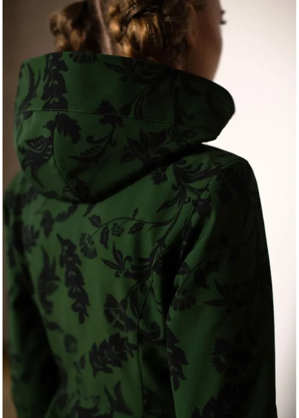 RainSisters Forest Flower Water-Repellent 50's Raincoat Green
