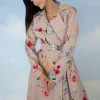 RainSisters Spring Blossom Water-Repellent 50's Raincoat Beige
