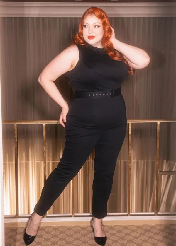 Rebel Love Clothing Celina 50's Catsuit Jumpsuit Black