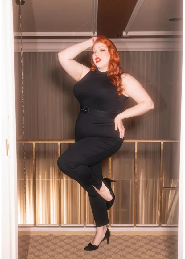 Rebel Love Clothing Celina 50's Catsuit Jumpsuit Black
