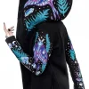 Restyle Enchanted Forest Moth Fern Embroidery Hoodie Black