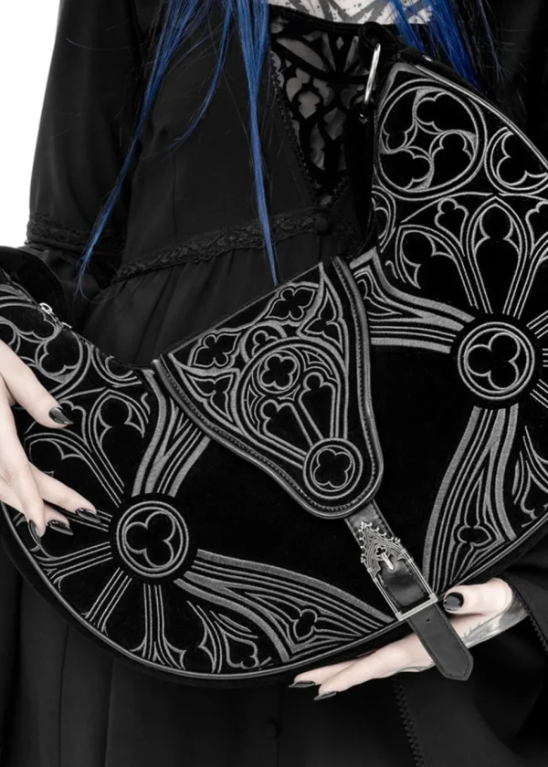 Restyle Gothic Chapel Hobo Shoulderbag Black