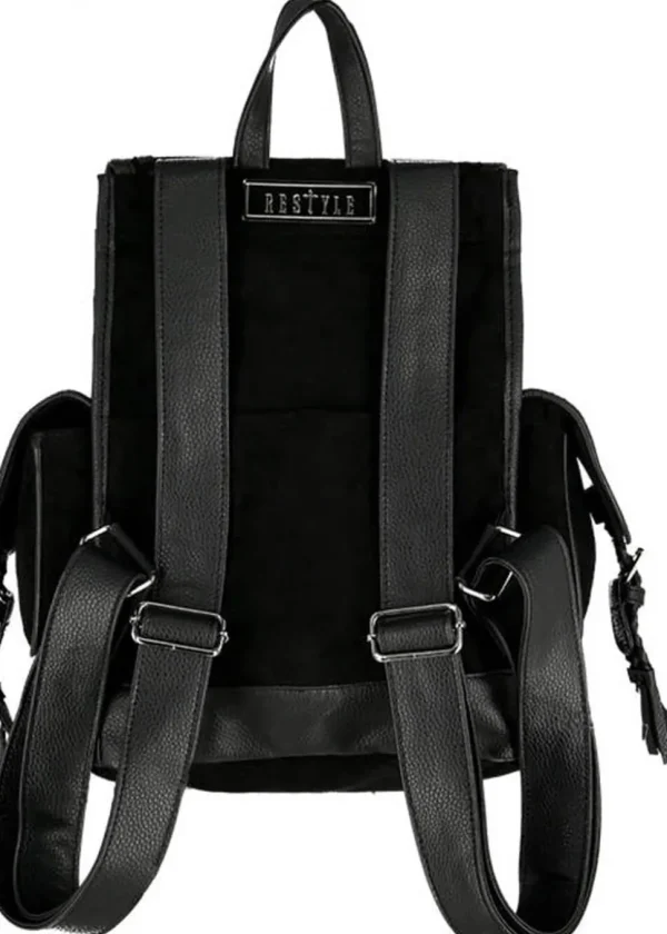 Restyle Herbal Fern Embroidery Backpack Black