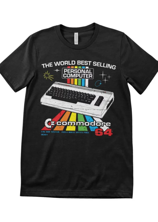 Retro Games Commodore 64 Personal Computer T-Shirt Black