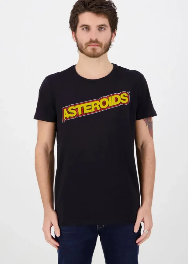 Retro Games Heren Atari Astroids Logo T-Shirt Black