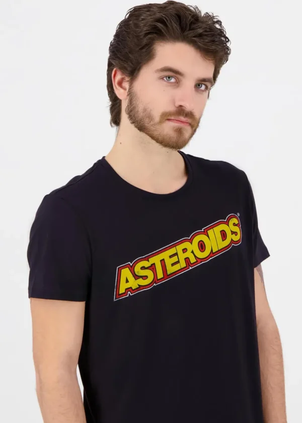 Retro Games Heren Atari Astroids Logo T-Shirt Black
