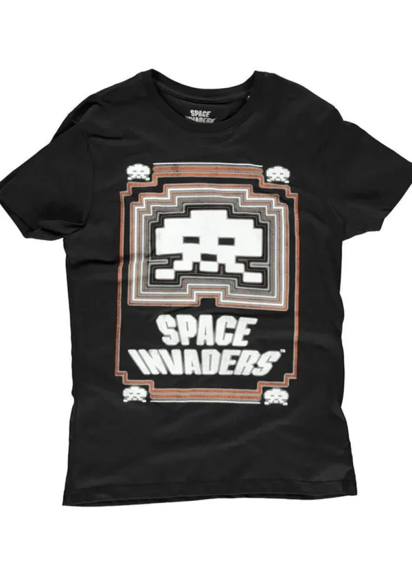 Retro Games Men's Space Invaders Glowing T-Shirt Black