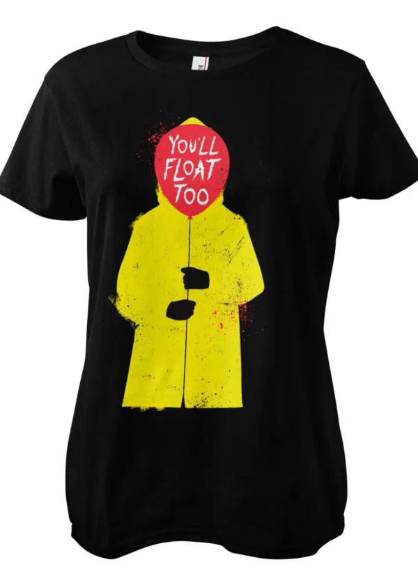 Retro Movies IT You'll Float Too 80's Girly T-Shirt Black