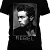 Retro Movies James Dean Rebel Girly T-Shirt Black