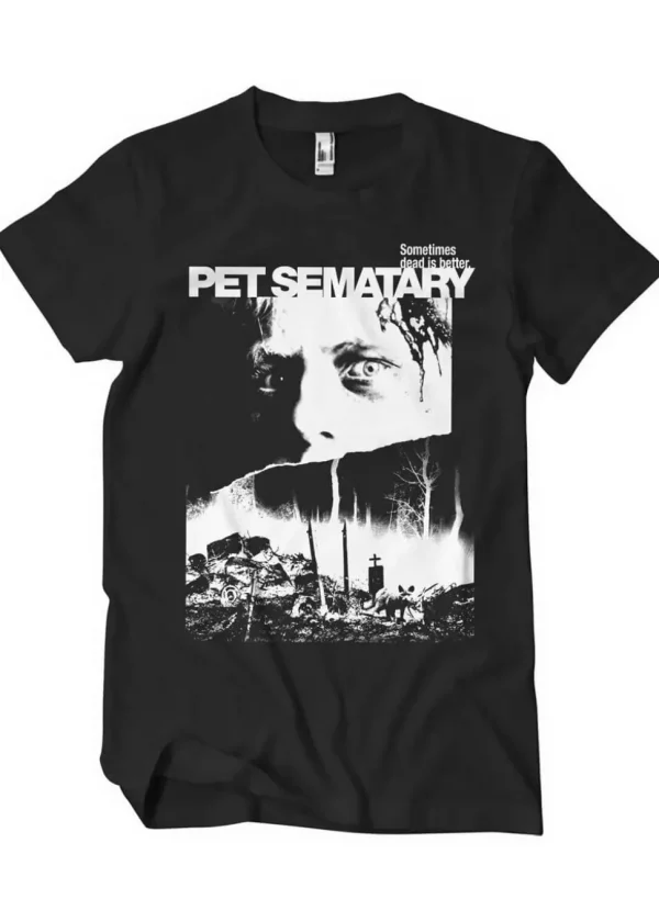 Retro Movies Pet Semetary Poster T-Shirt Black