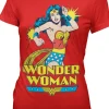 Retro Movies Wonder Woman Girly T-Shirt Red