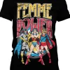 Retro Movies Wonder Woman Femme Power Girly T-Shirt Black