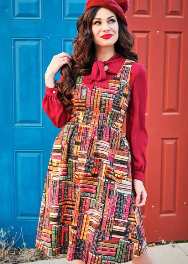 Retrolicious Don't Judge a Book 40's Dress Multi