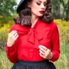 Retrolicious Helen Retro 50's Blouse Red