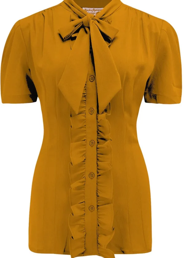 Rock N Romance Betsy 40's Blouse Mustard