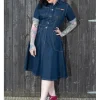 Rumble59 Rocking Rosie Jeans 50's A-Line Dress Navy