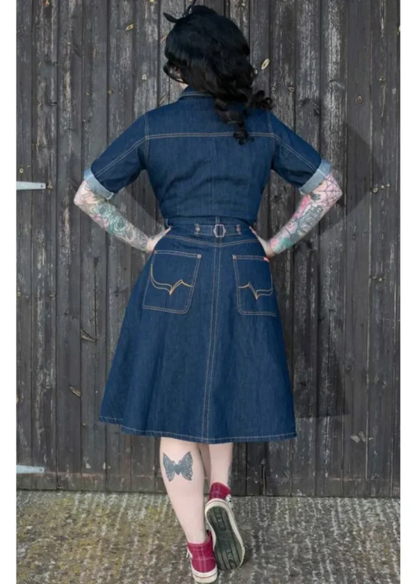Rumble59 Rocking Rosie Jeans 50's A-Line Dress Navy