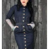 Rumble59 Second Skin Jeans 50's Pencil Dress Denim Navy