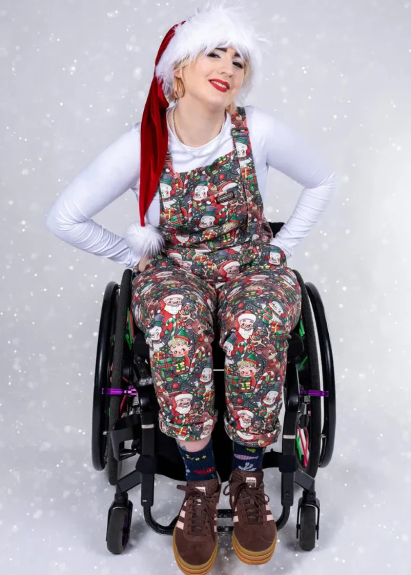 Run & Fly Christmas Cuties 70's Dungarees Black